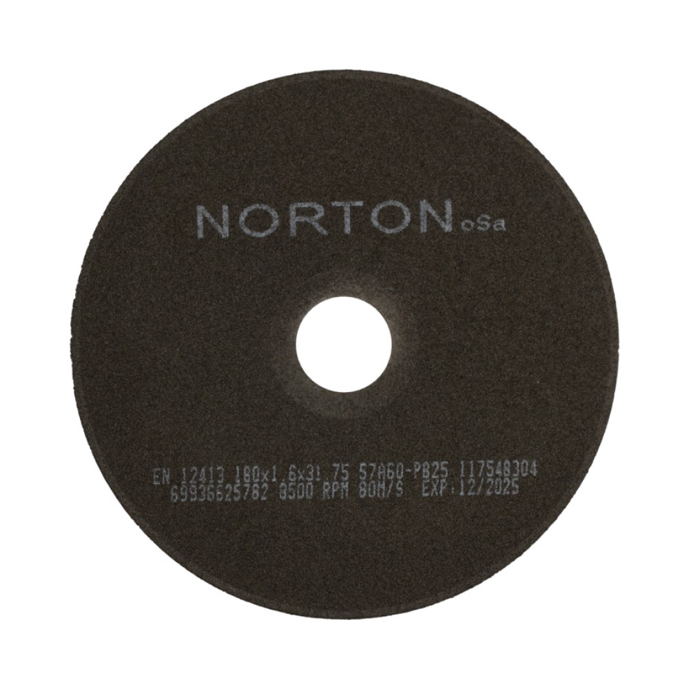 Non-reinforced cut-off flat 180x1.6x31.75mm 60 grit Norton